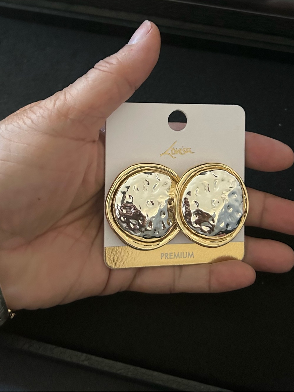 Lovisa Gold & Silver Tone Hammered Disc Statement Earrings NWOT